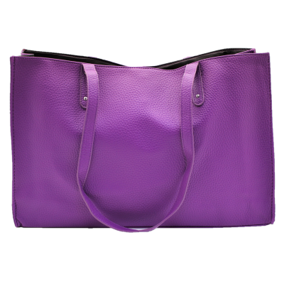 32642- PURPLE LEATHER SHOPPING BAG